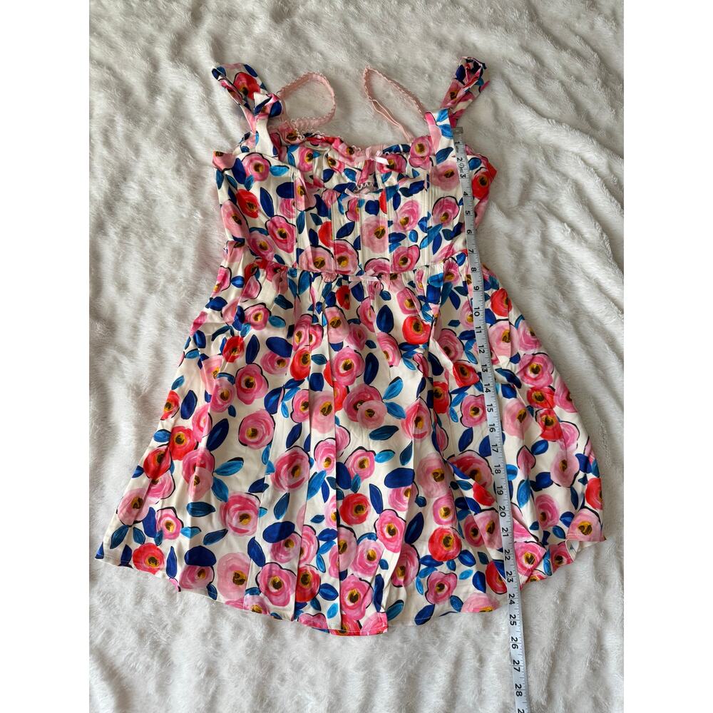 For Love & Lemons NWT Gianna Pink Floral Corset Mini Dress sz Small - Picture 9 of 11